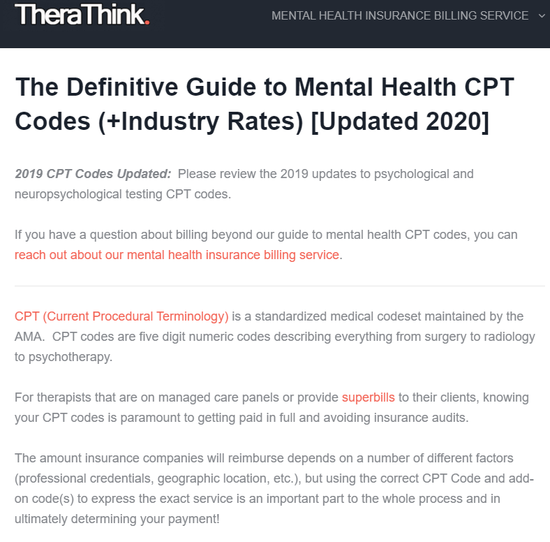 Mental Health CPT Code Cheat Sheet [PDF] [2024]